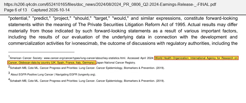 Summit Therapeutics (2024) press release, August 6, 2024, quoted passage highlighted