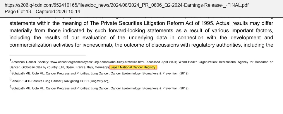 Summit Therapeutics (2024) press release, August 6, 2024, quoted passage highlighted