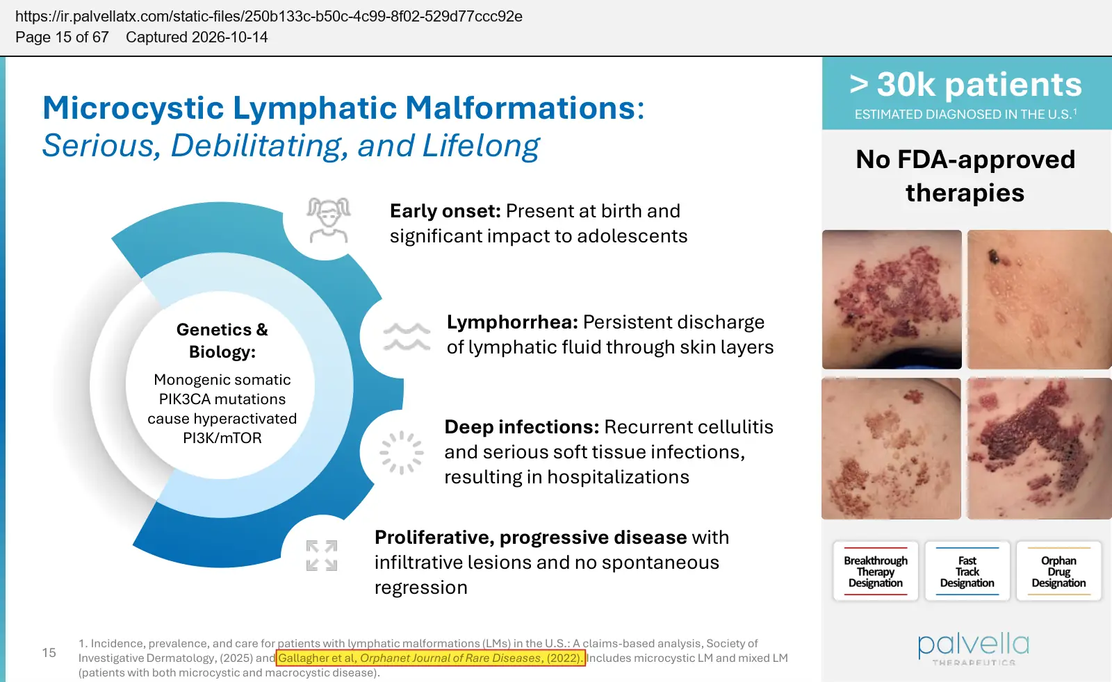 Palvella Therapeutics (2026) corporate presentation, September 2026, quoted passage highlighted