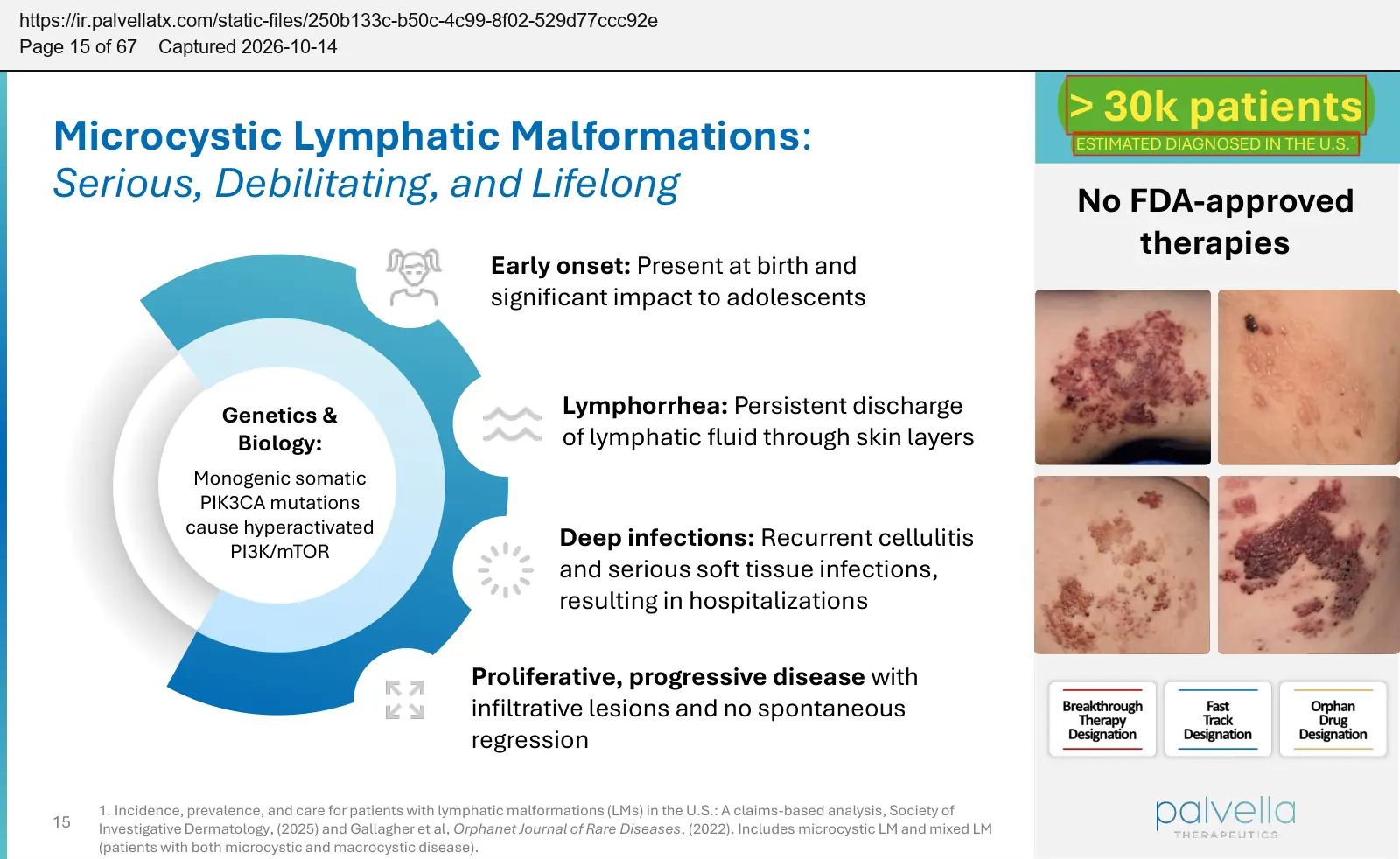 Palvella Therapeutics (2026) corporate presentation, September 2026, quoted passage highlighted