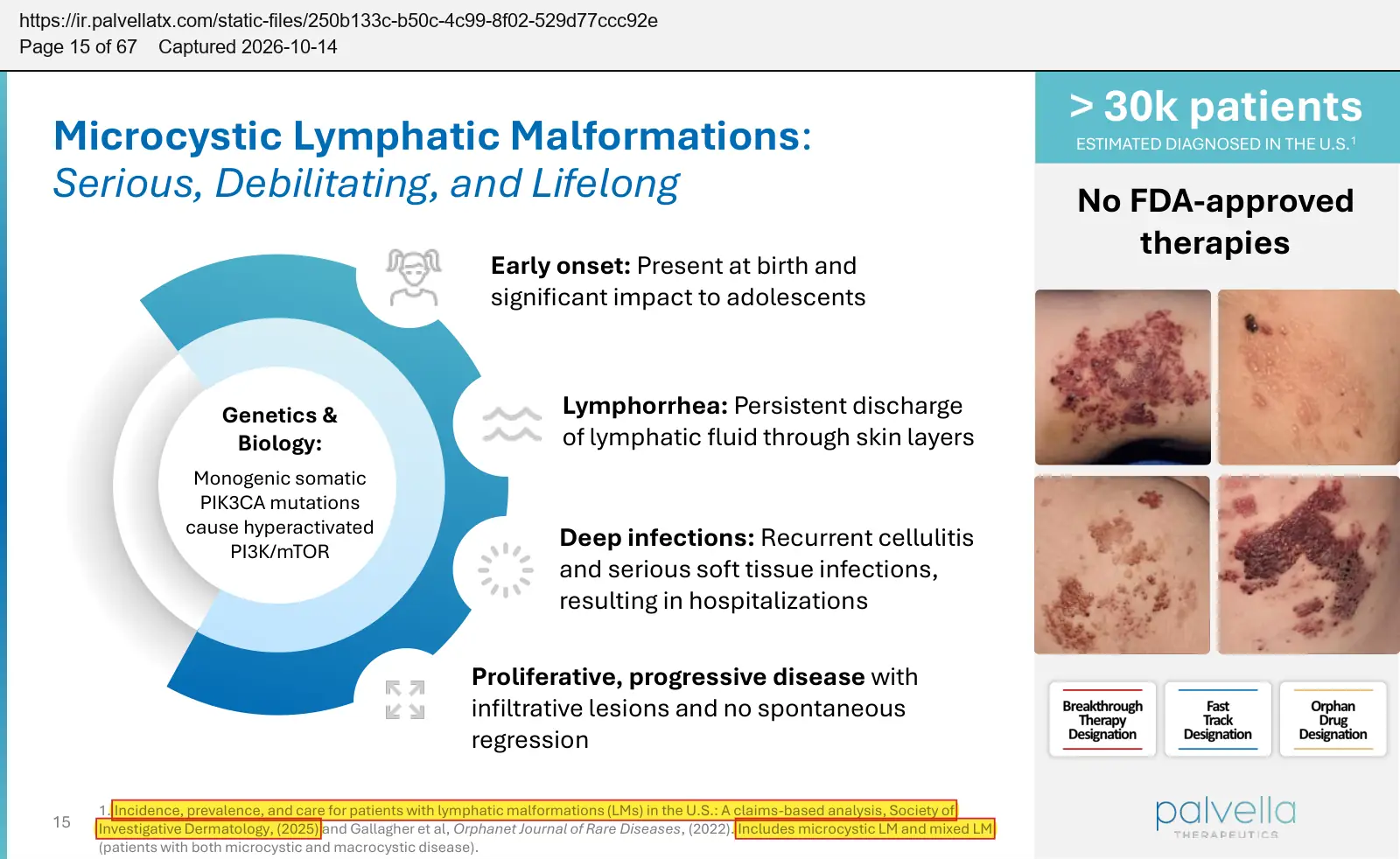 Palvella Therapeutics (2026) corporate presentation, September 2026, quoted passage highlighted