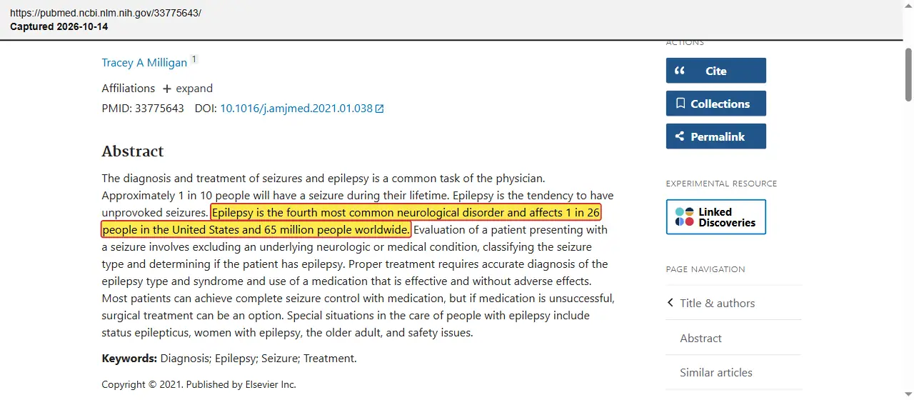 Milligan 2021, quoted passage highlighted