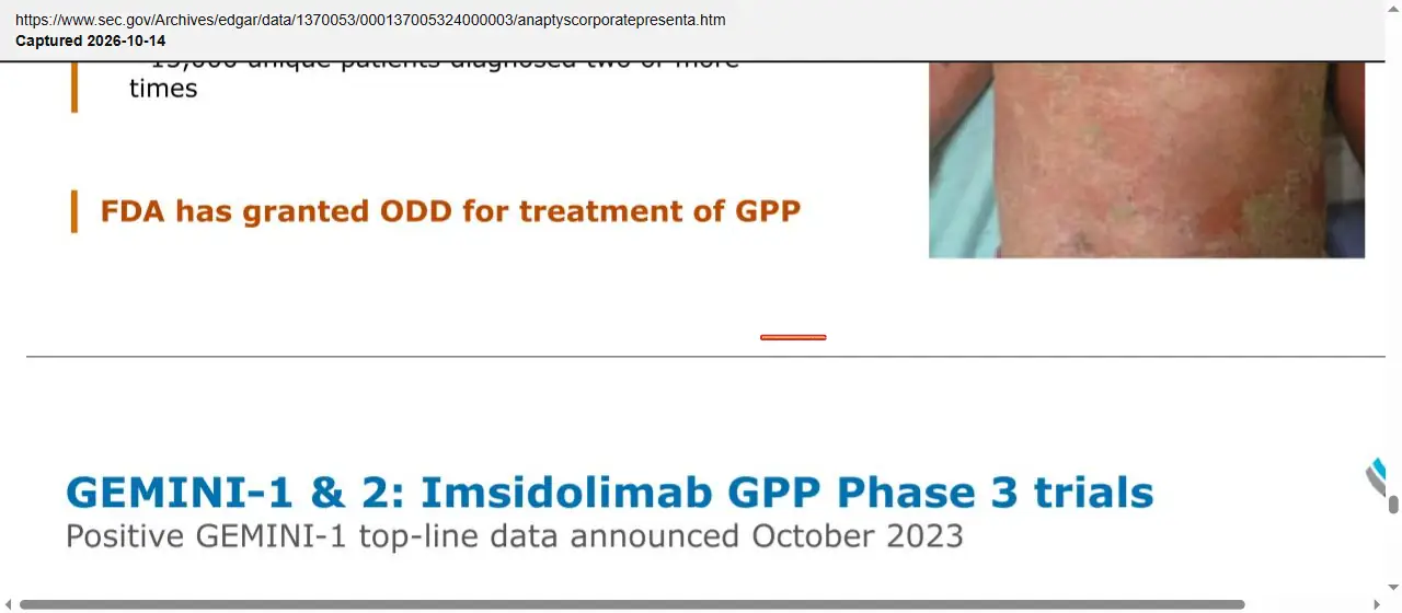 AnaptysBio (2024) corporate presentation, January 2024, quoted passage highlighted