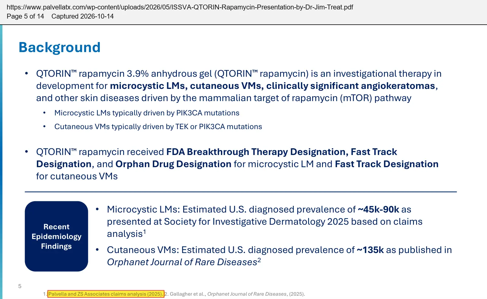 Treat (2026) ISSVA World Congress presentation, quoted passage highlighted
