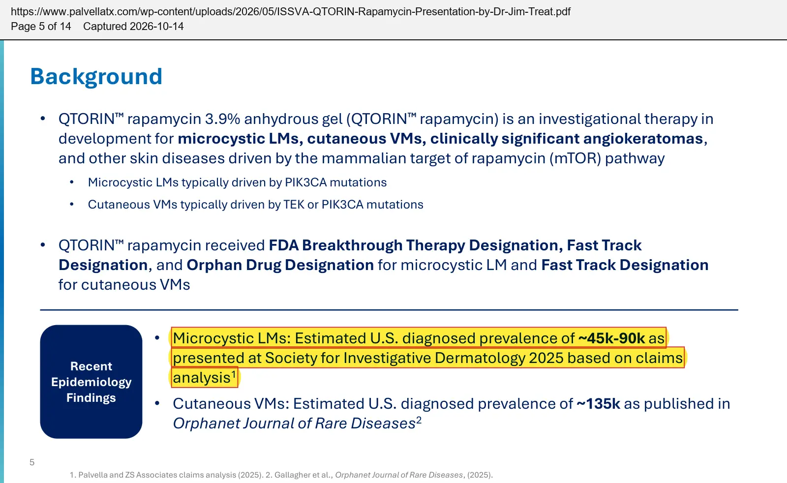 Treat (2026) ISSVA World Congress presentation, quoted passage highlighted