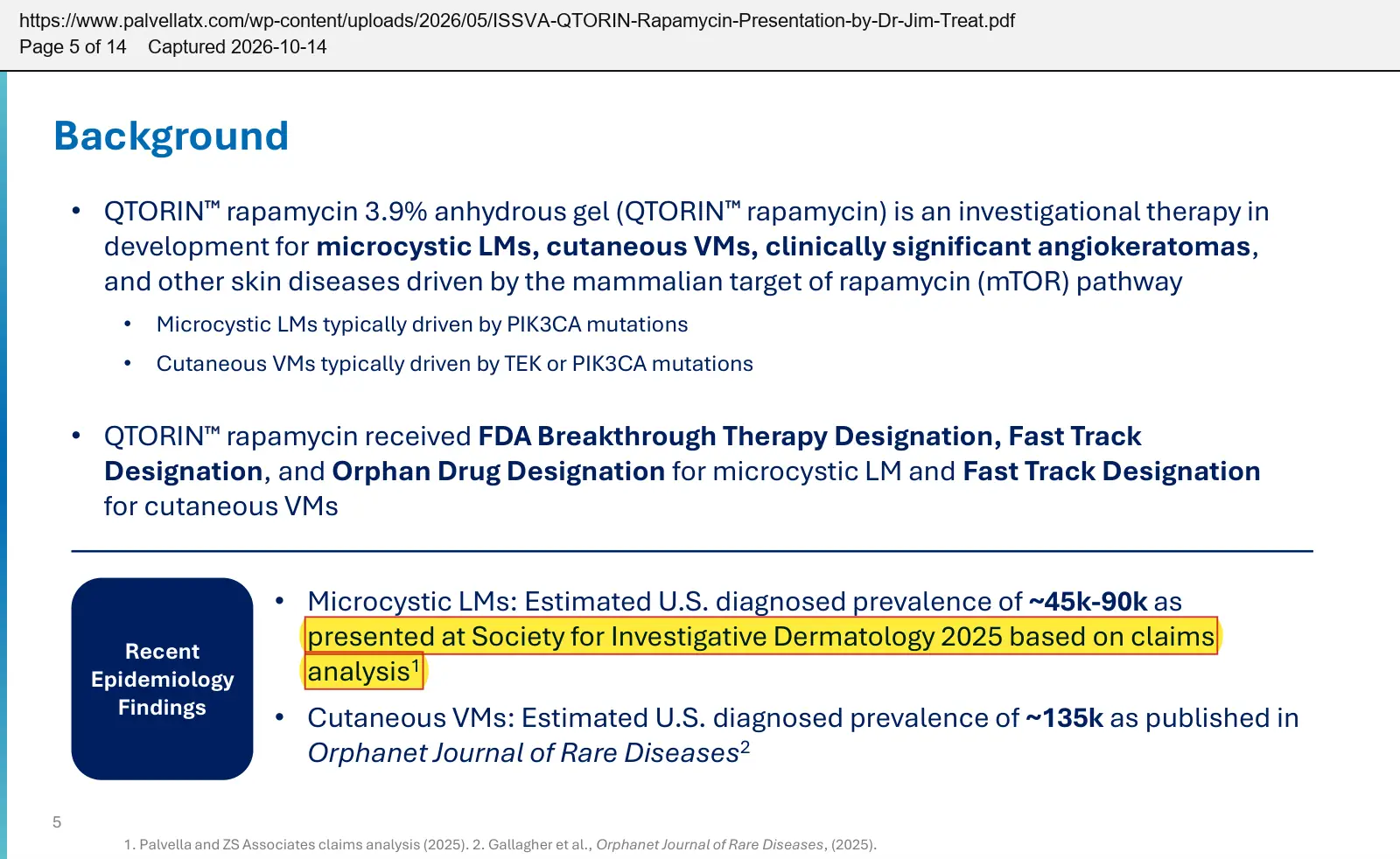 Treat (2026) ISSVA World Congress presentation, quoted passage highlighted