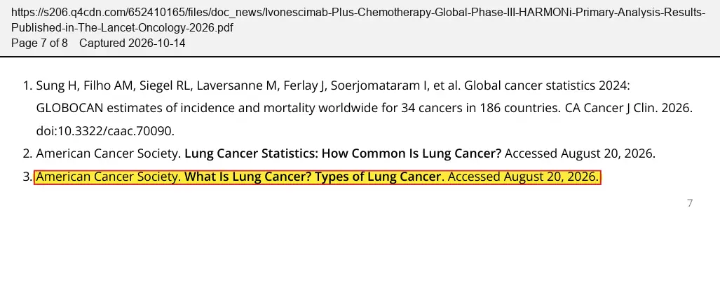 Summit Therapeutics (2026) press release, August 25, 2026, quoted passage highlighted