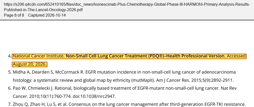 Summit Therapeutics (2026) press release, August 25, 2026, quoted passage highlighted