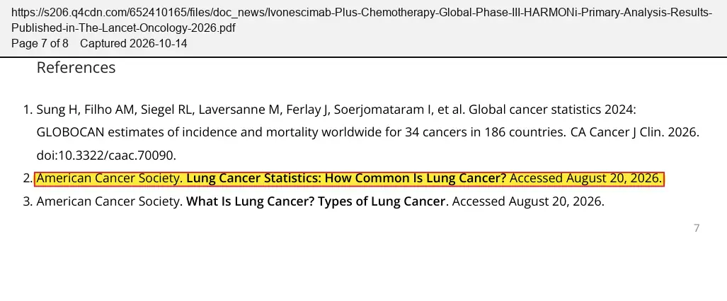 Summit Therapeutics (2026) press release, August 25, 2026, quoted passage highlighted