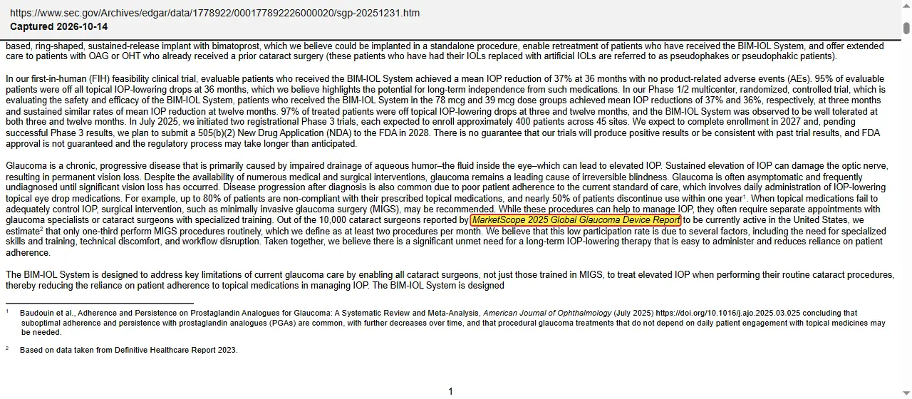 SpyGlass Pharma (2026) Form 10-K for 2025, quoted passage highlighted